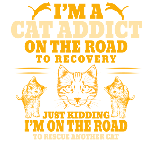 Cat Addict Recovery T-shirt (White)