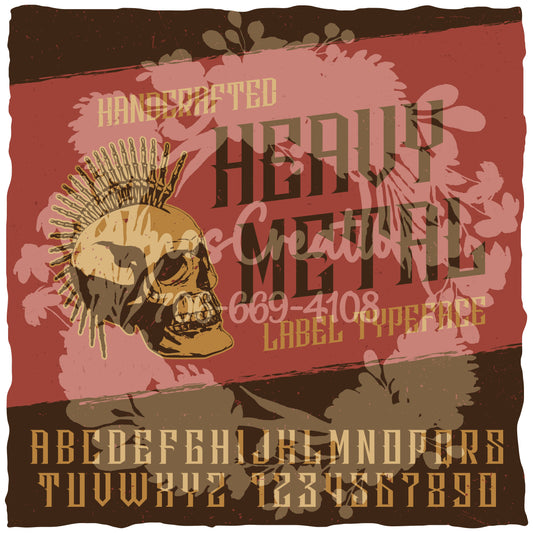 Heavy Metal Skull Design (Black) [WM v1 1995f152] [WM v1 1995f152]