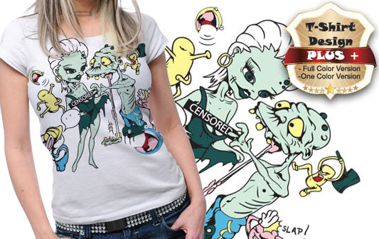 Humorous Zombie Graphic Tee (White)