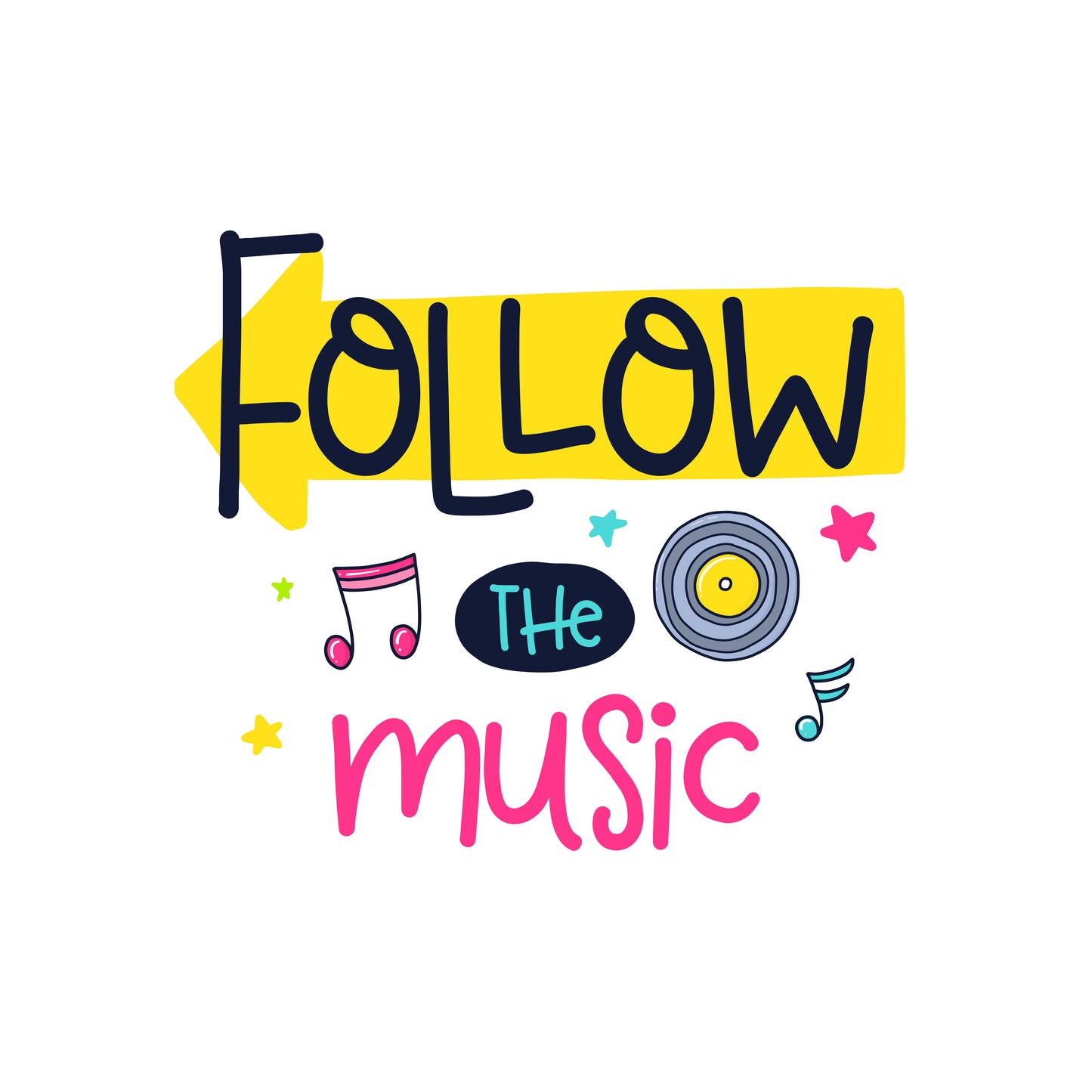 Follow The Music T-shirt (White)