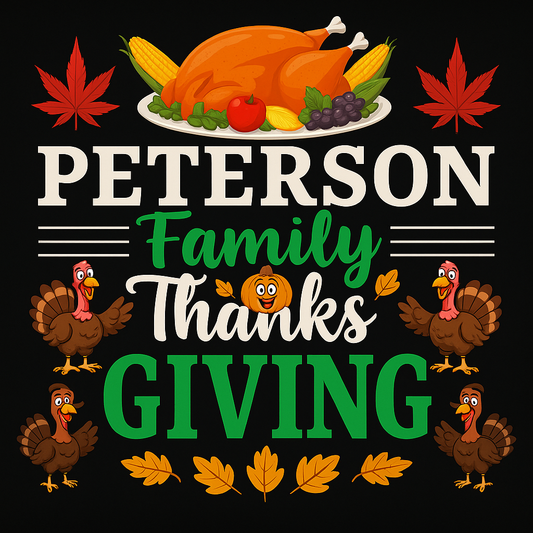 Thanksgiving Family Celebration T-shirt (Black)