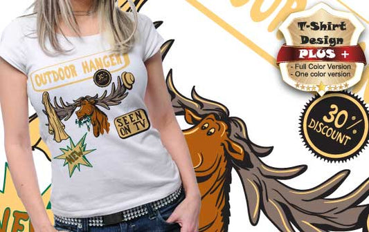 Outdoor Adventure T-shirt Design (White)