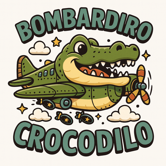 Italian Brainrot — Bombardiro Crocodilo — Tee (White)